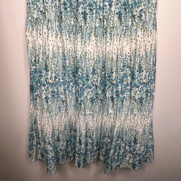 Christy Dawn Blue & Green Floral Basil Maxi Dress Size XL - Picture 9 of 12